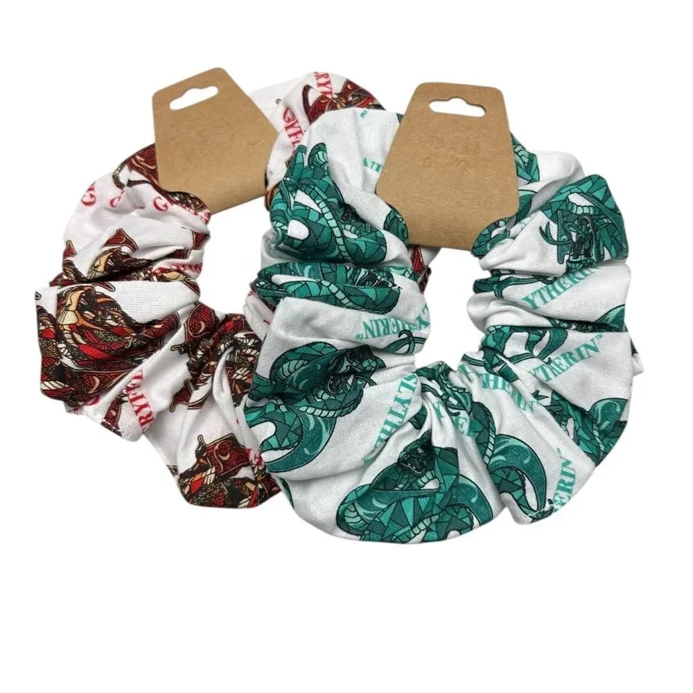 Scrunchies 2-Pack Handmade Harry Potter Slytherin & Gryffindor